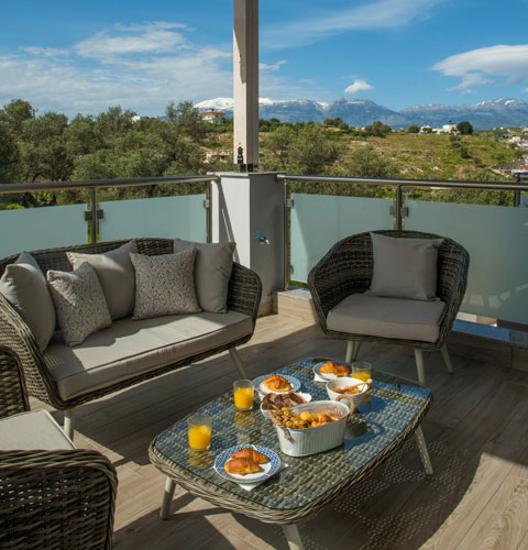 Brunch at the Balcony - Villa Eyrycleia, Akti homes