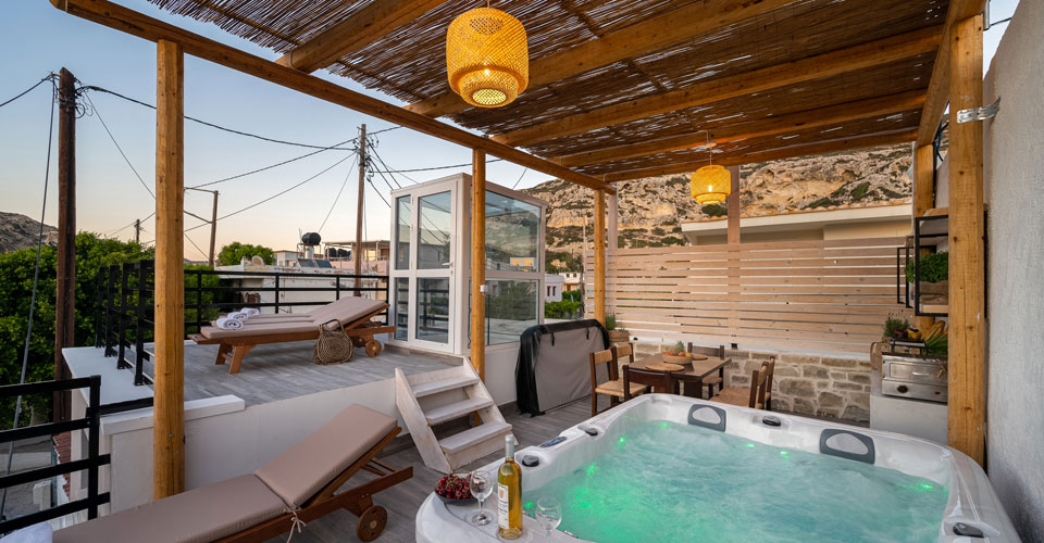 Terrace with Sea view- House in Matala, Akti homes