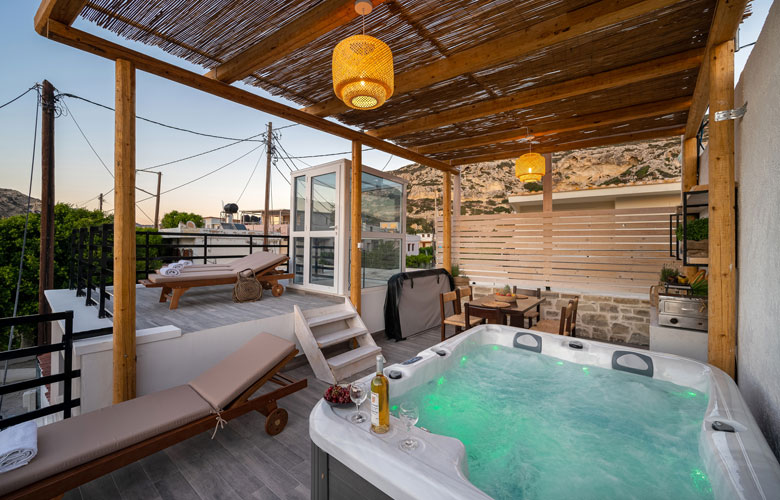 Terrace with Sea view- House in Matala, Akti homes